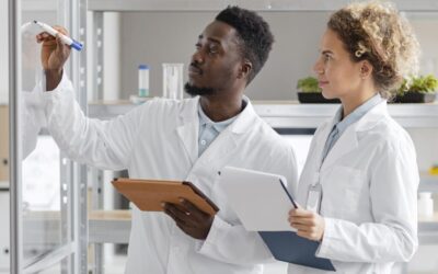 multi racial pharma researchers in a lab
